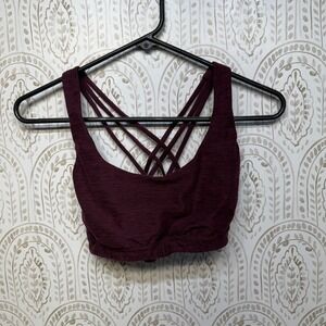 Victoria's Secret Strappy Back Sports Bra Bralette Burgundy Marl Small